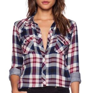 Rails Kendra Button Down Plaid Blouse